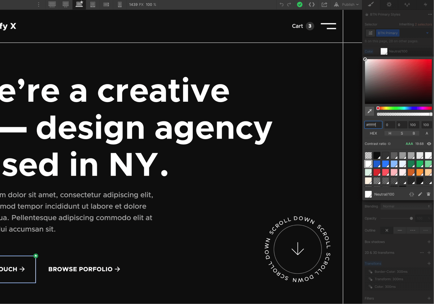 Colors - Studiofy X Webflow Template