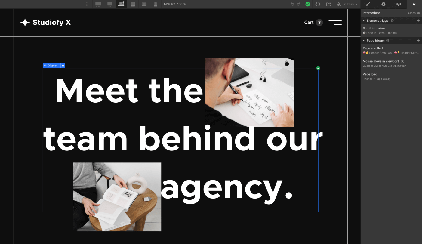 Animations - Studiofy X Webflow Template