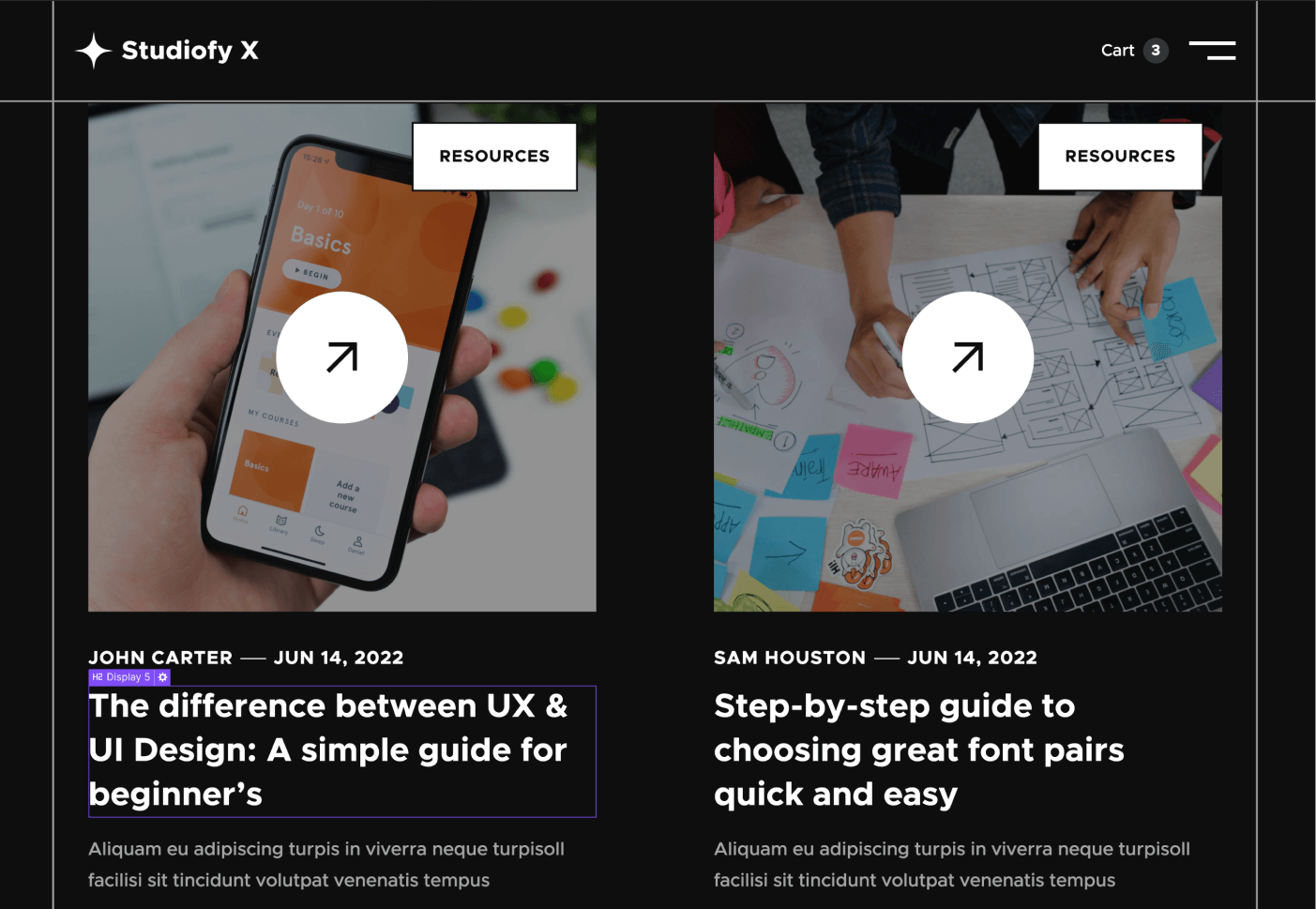 CMS Content - Studiofy X Webflow Template
