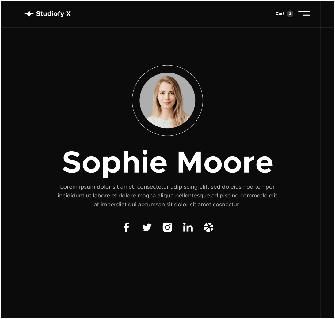 Studiofy X - Team Member page - Design Studio Webflow Template