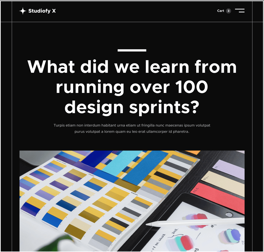 Studiofy X - Blog Post page - Design Studio Webflow Template