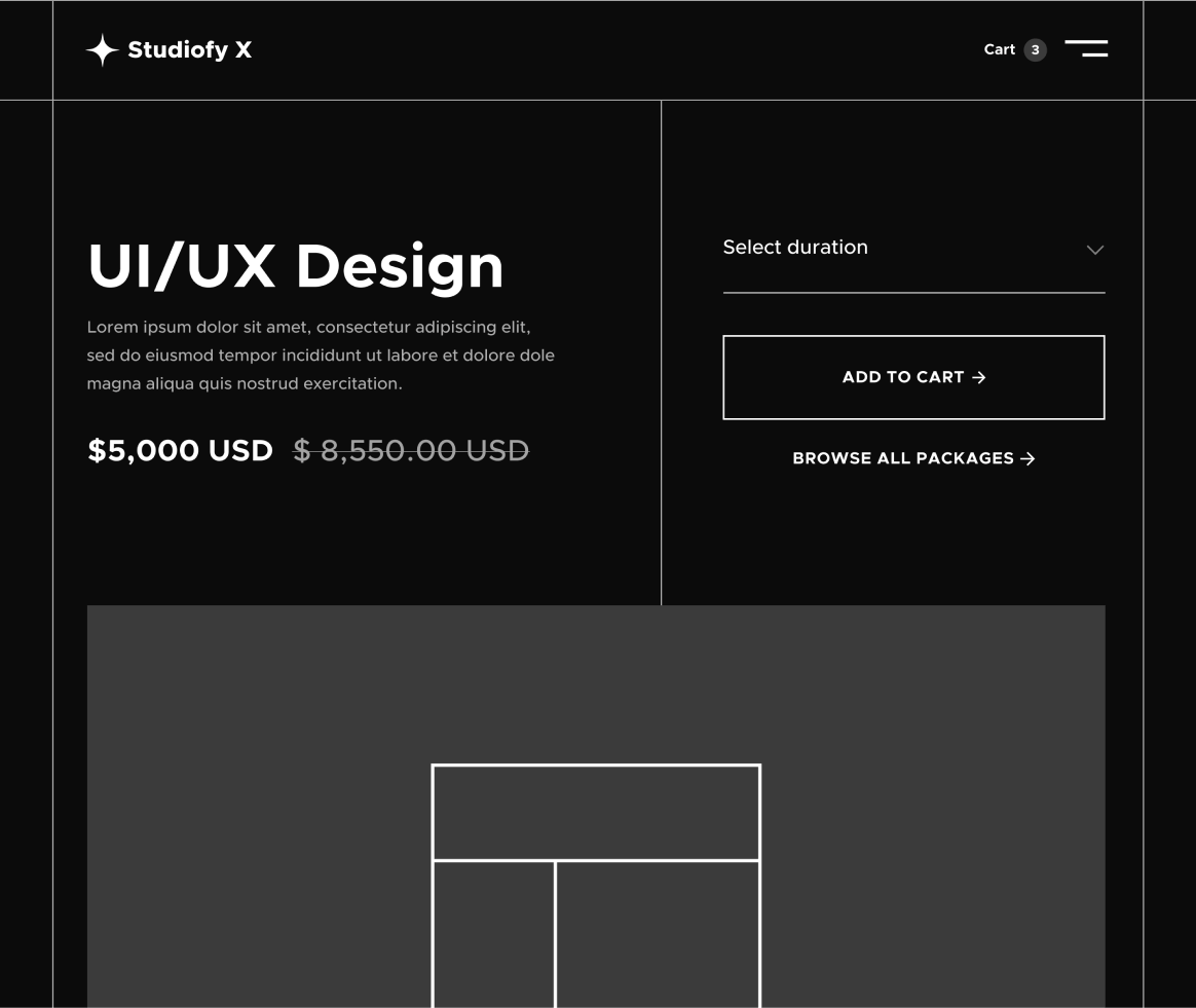 Studiofy X - Package Single page - Design Studio Webflow Template