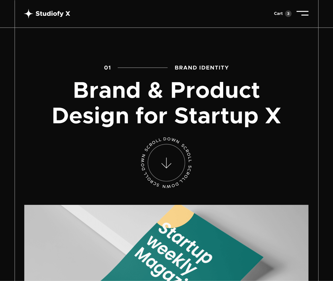 Studiofy X - Portfolio Single page - Design Studio Webflow Template