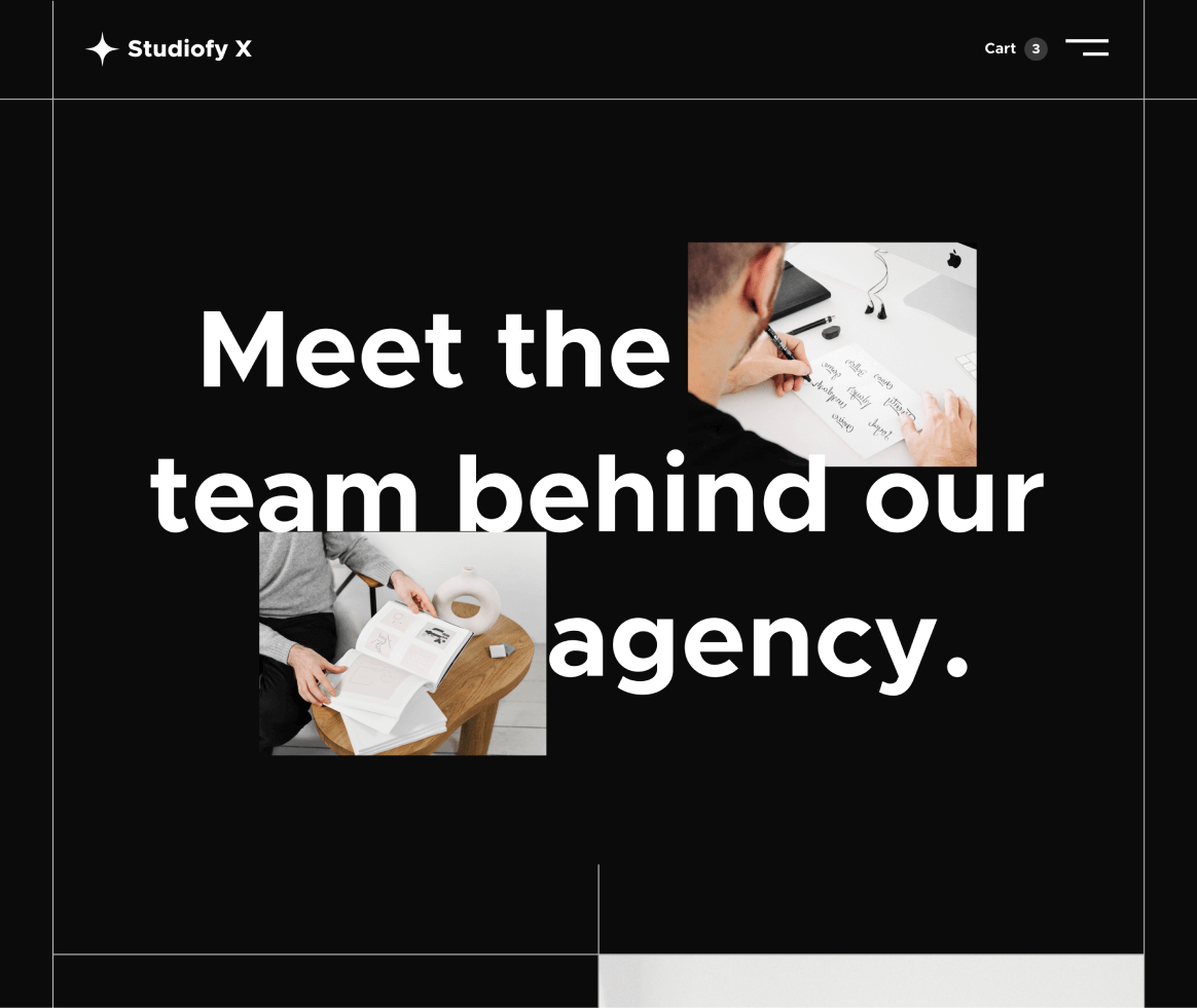 Studiofy X - About page - Design Studio Webflow Template