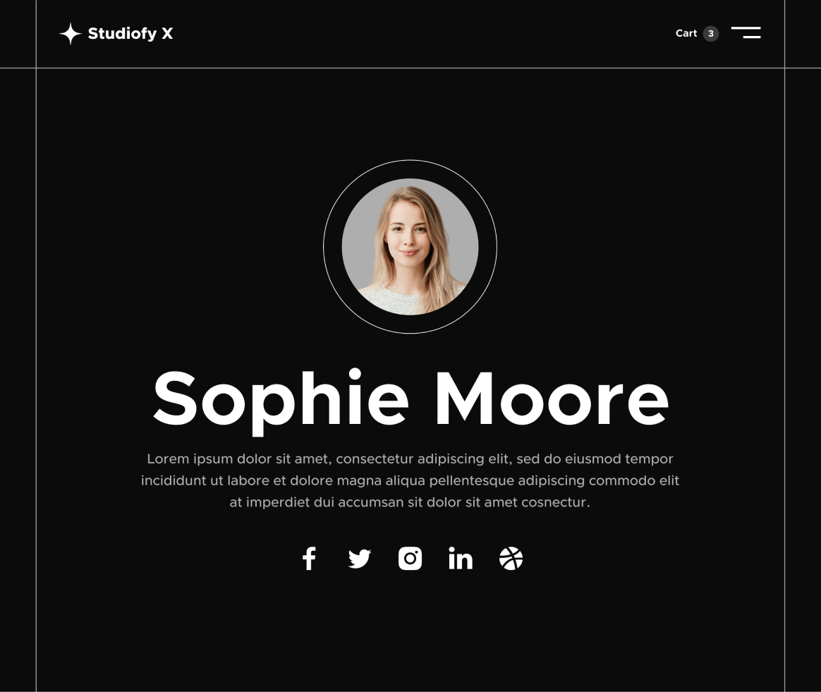 Studiofy X - Team Member page - Design Studio Webflow Template